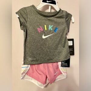 Nike - 2-Pc Dry Fit Tee & Shorts Set | Magic Flamingo - NWT - Toddler 12 Months